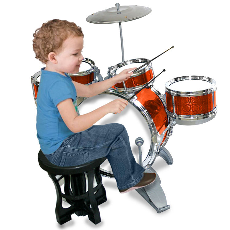 Buy Kids Mini Jazz Drum Set Of 5 Drums, Cymbal, Drum Sticks, Pedal